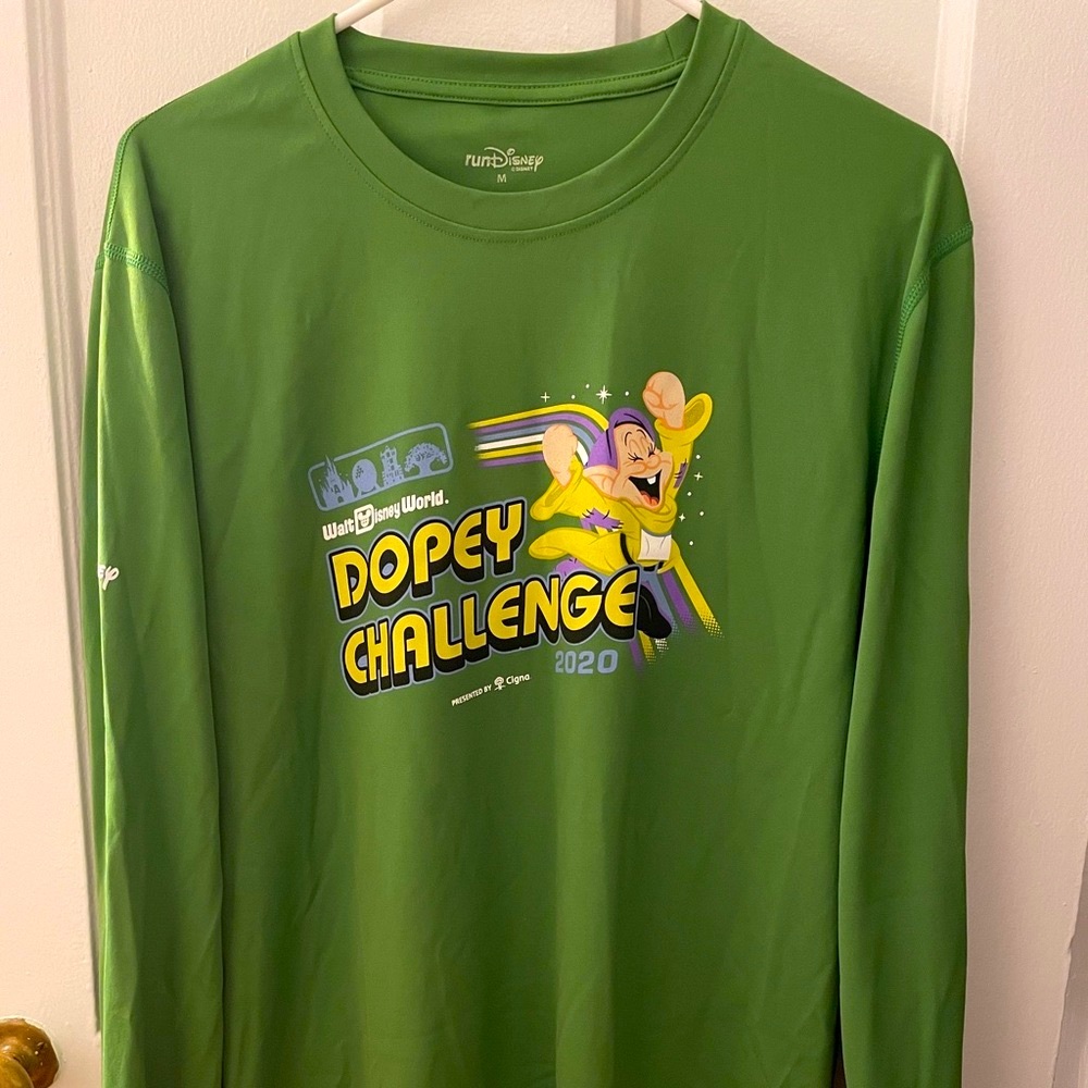 runDisney 2020 Dopey Challenge Marathon Race Shirt - Green Unisex Size Medium